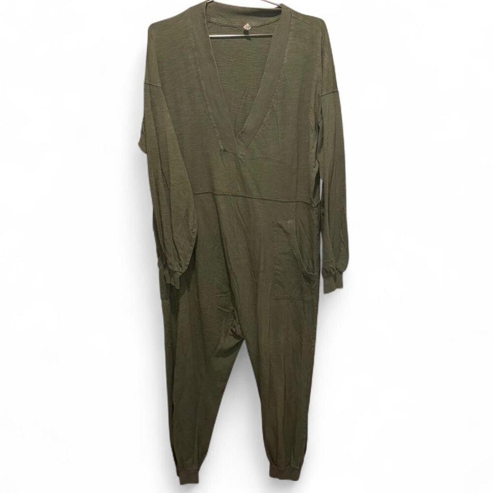 Free People Intimately Olive Jumpsuit Slouchy Oversized S Boho Yoga Granola